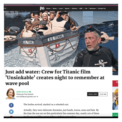 Title card for the film Unsinkable